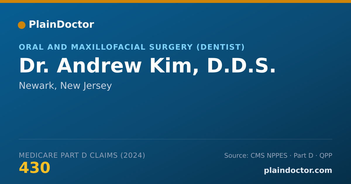 Shareable card for Andrew Kim, D.D.S. - Oral and Maxillofacial Surgery (Dentist), Newark, NJ