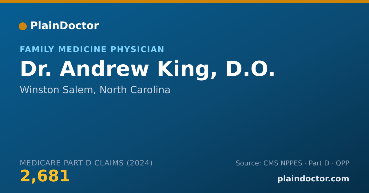 Shareable card for Andrew King, D.O. - Family Medicine Physician, Winston Salem, NC