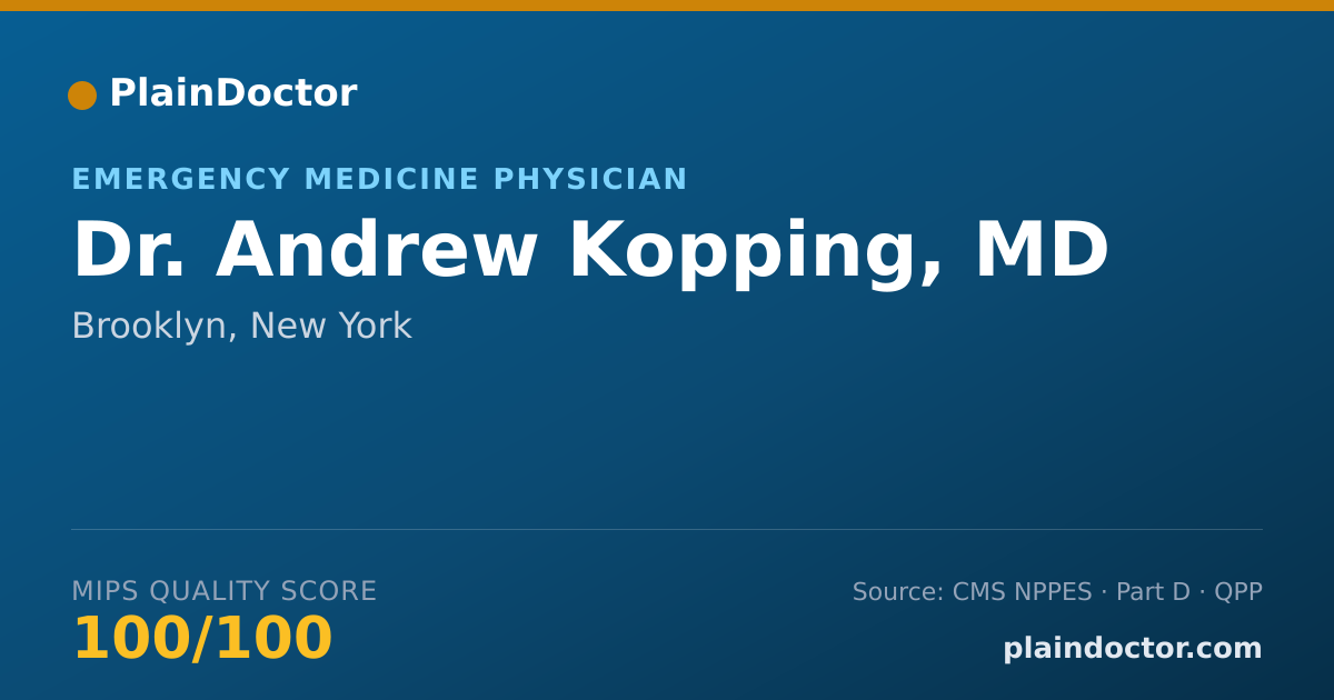Shareable card for Andrew Kopping, MD - Emergency Medicine Physician, Brooklyn, NY
