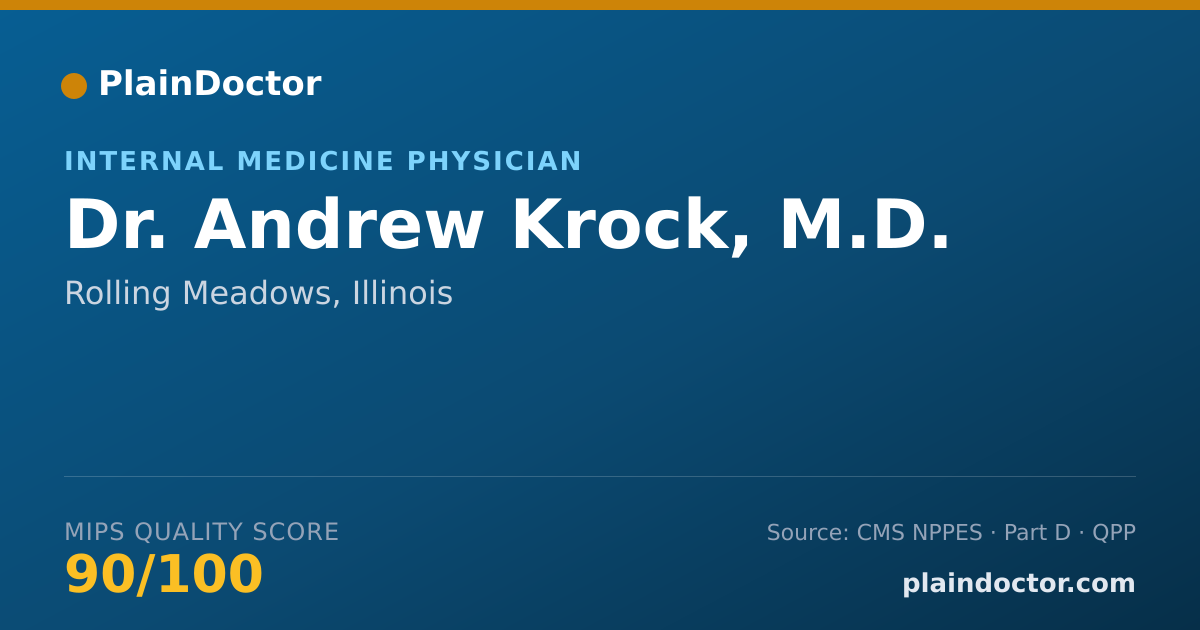 Shareable card for Andrew Krock, M.D. - Internal Medicine Physician, Rolling Meadows, IL