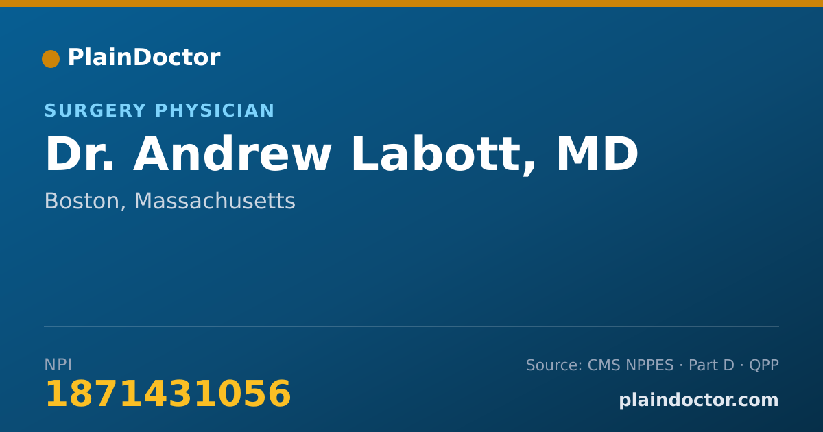 Shareable card for Andrew Labott, MD - Surgery Physician, Boston, MA