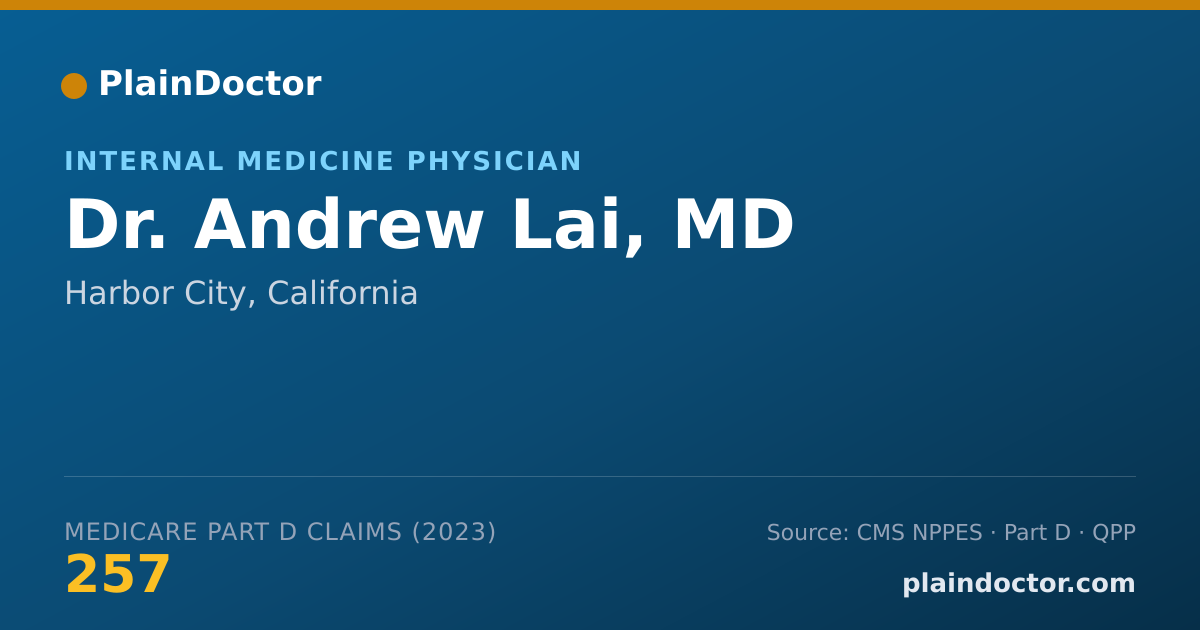 Shareable card for Andrew Lai, MD - Internal Medicine Physician, Harbor City, CA