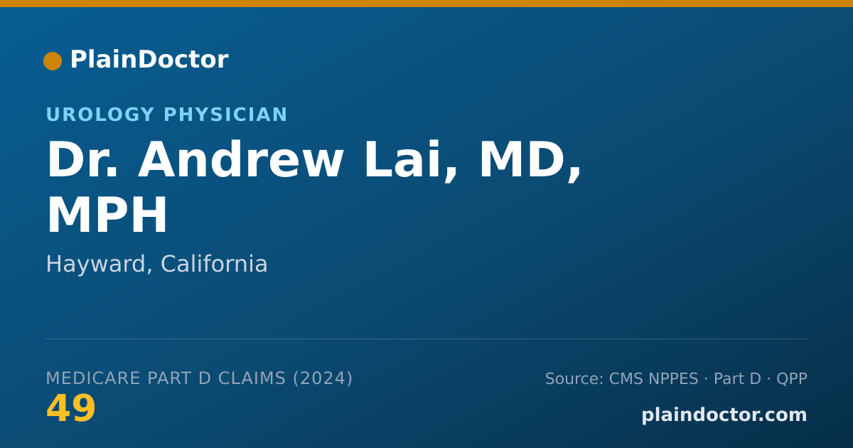 Shareable card for Andrew Lai, MD, MPH - Urology Physician, Hayward, CA