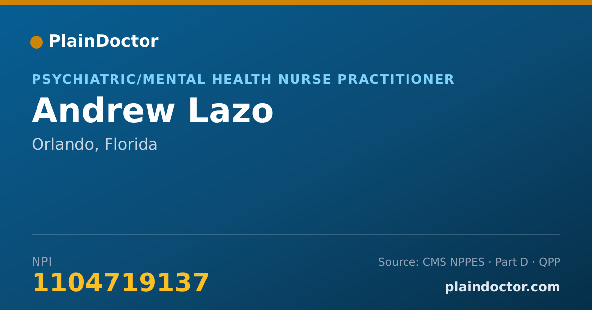 Shareable card for Andrew Lazo - Nurse Practitioner, Orlando, FL