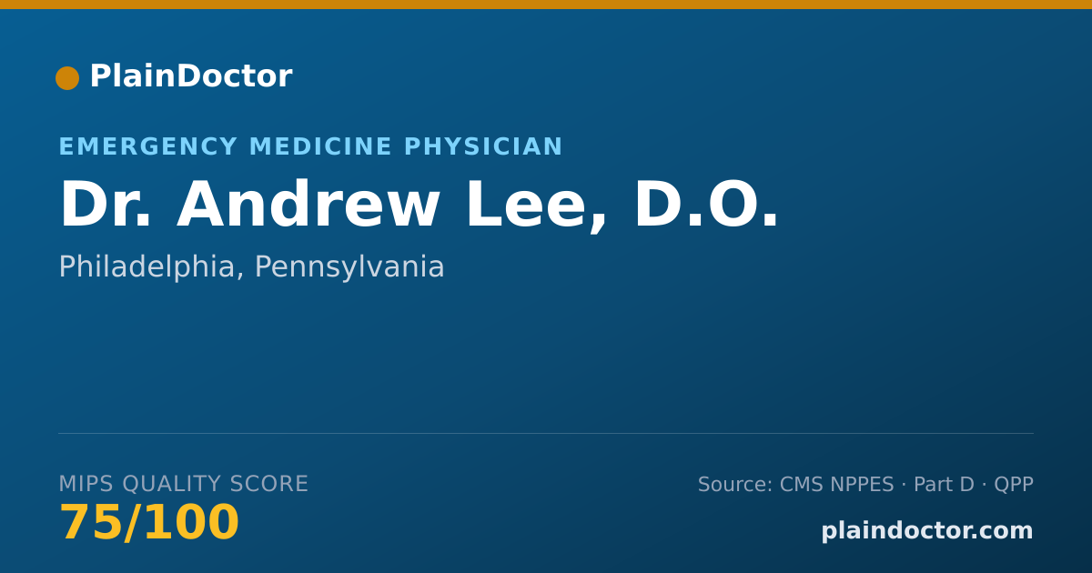 Shareable card for Andrew Lee, D.O. - Emergency Medicine Physician, Philadelphia, PA