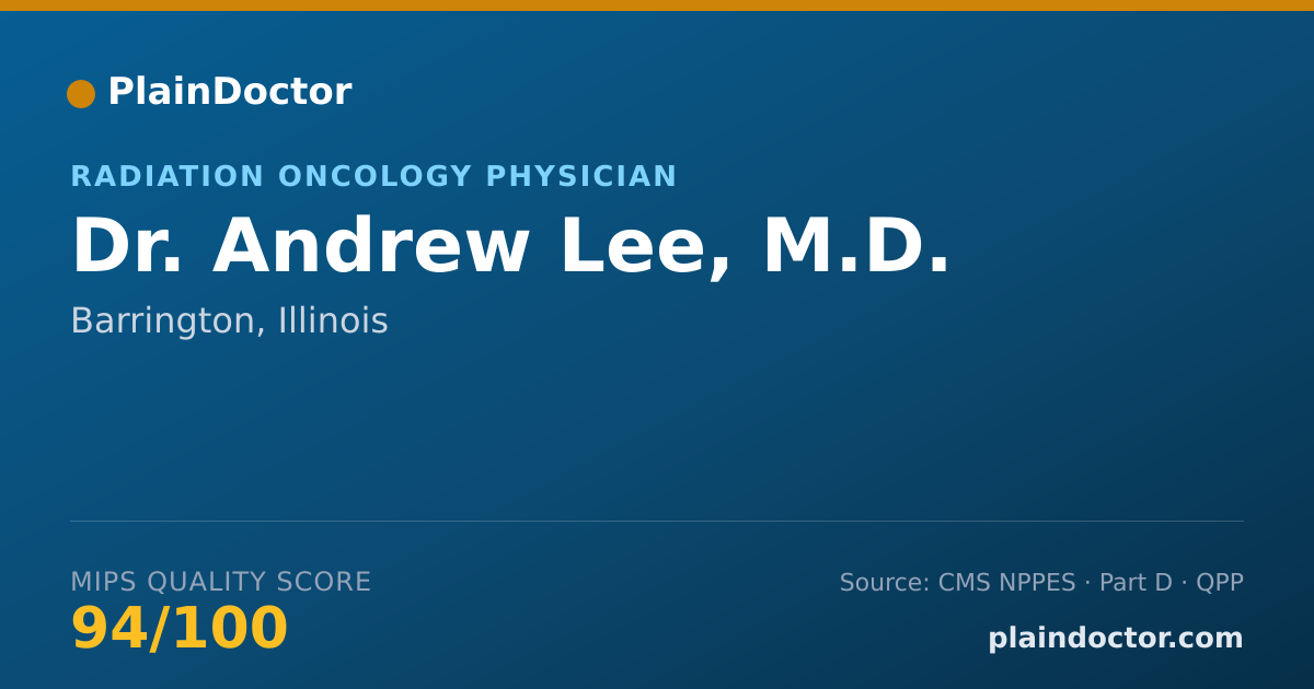Shareable card for Andrew Lee, M.D. - Radiation Oncology Physician, Barrington, IL