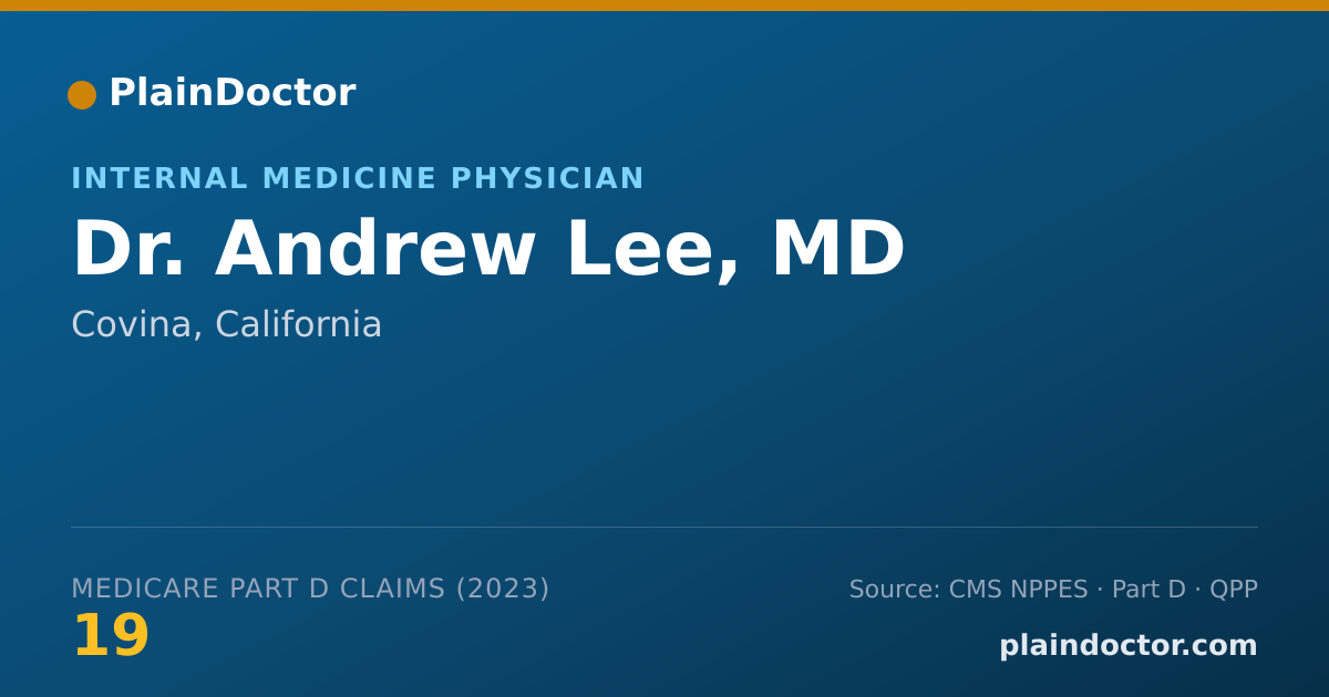 Shareable card for Andrew Lee, MD - Internal Medicine Physician, Covina, CA