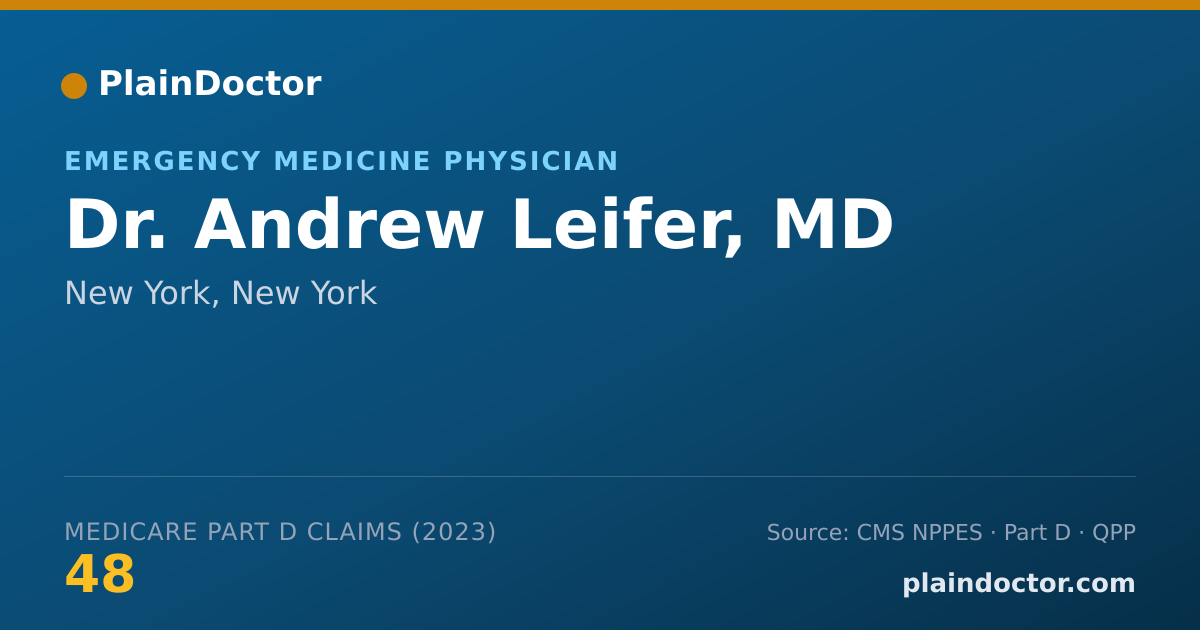 Shareable card for Andrew Leifer, MD - Emergency Medicine Physician, New York, NY