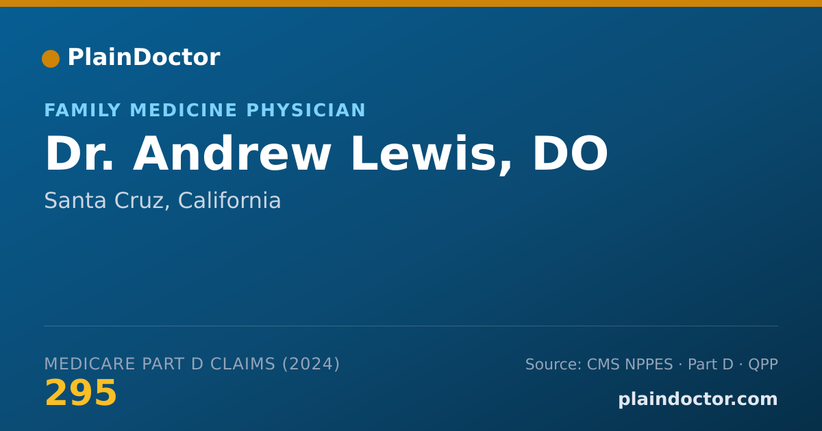 Shareable card for Andrew Lewis, DO - Family Medicine Physician, Santa Cruz, CA