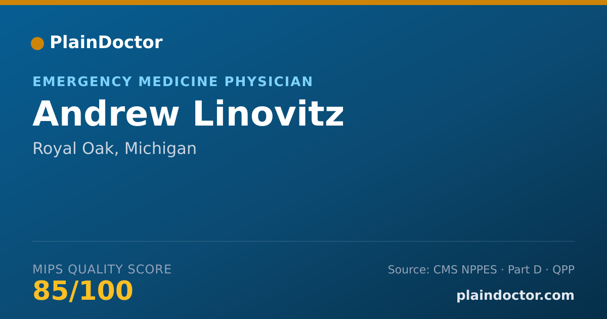 Shareable card for Andrew Linovitz - Emergency Medicine Physician, Royal Oak, MI