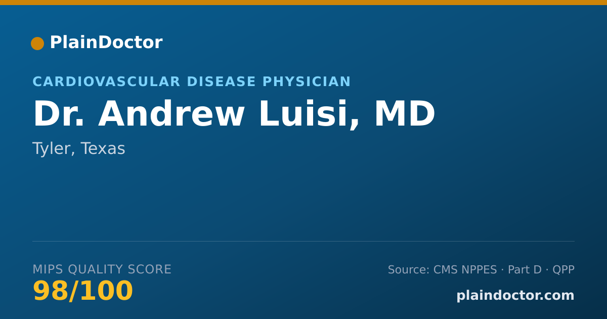 Shareable card for Andrew Luisi, MD - Cardiovascular Disease Physician, Tyler, TX