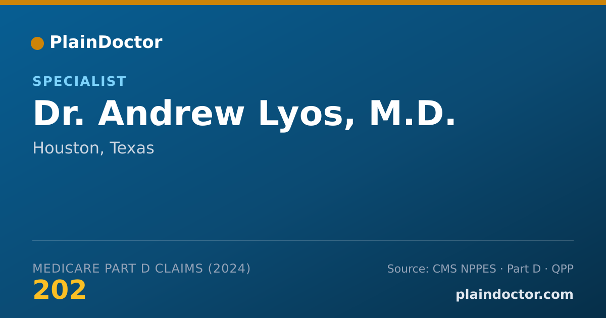 Shareable card for Andrew Lyos, M.D. - Specialist, Houston, TX