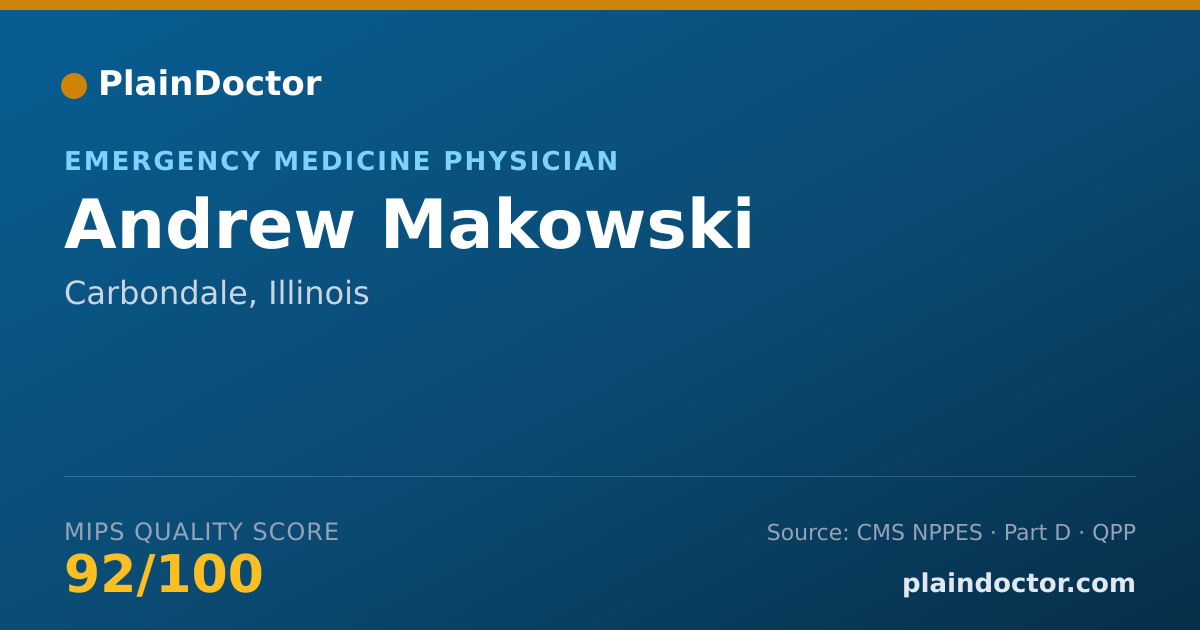 Shareable card for Andrew Makowski - Emergency Medicine Physician, Carbondale, IL