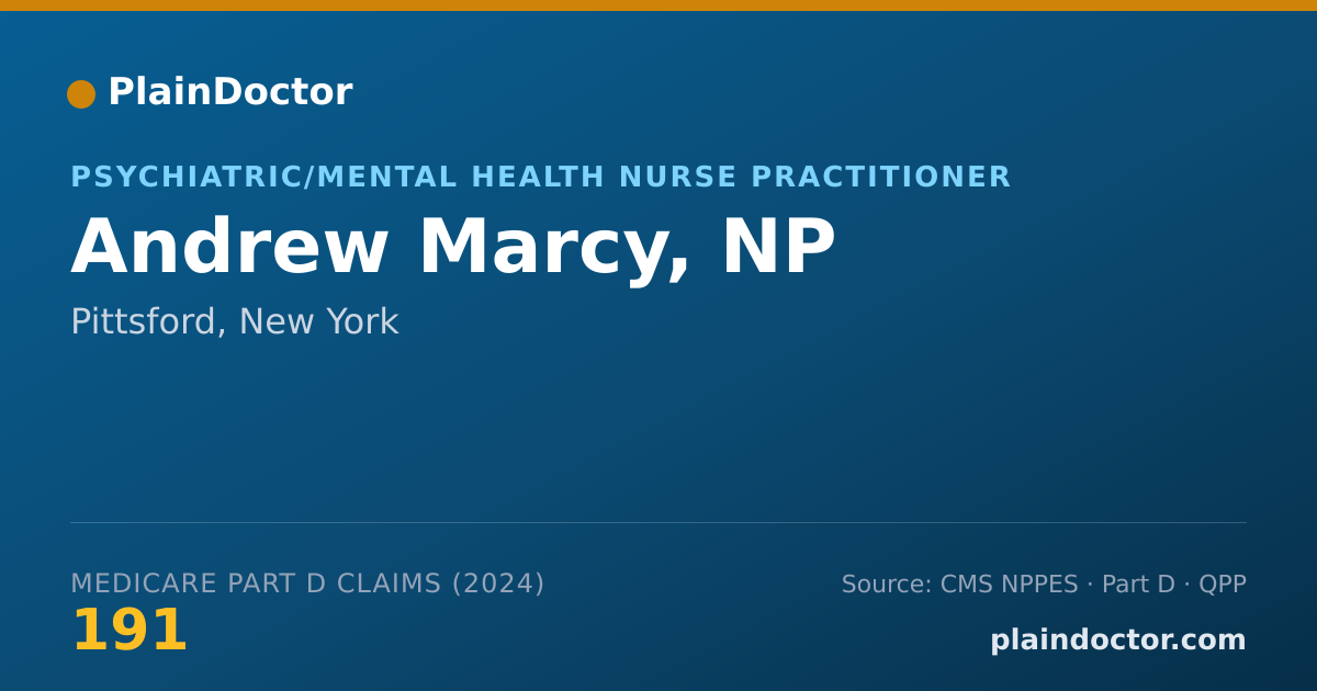 Shareable card for Andrew Marcy, NP - Psychiatric/Mental Health Nurse Practitioner, Pittsford, NY