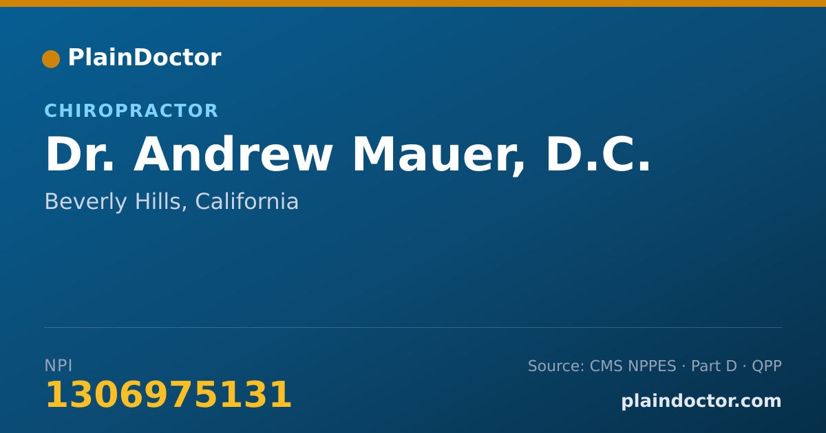 Shareable card for Andrew Mauer, D.C. - Chiropractor, Beverly Hills, CA