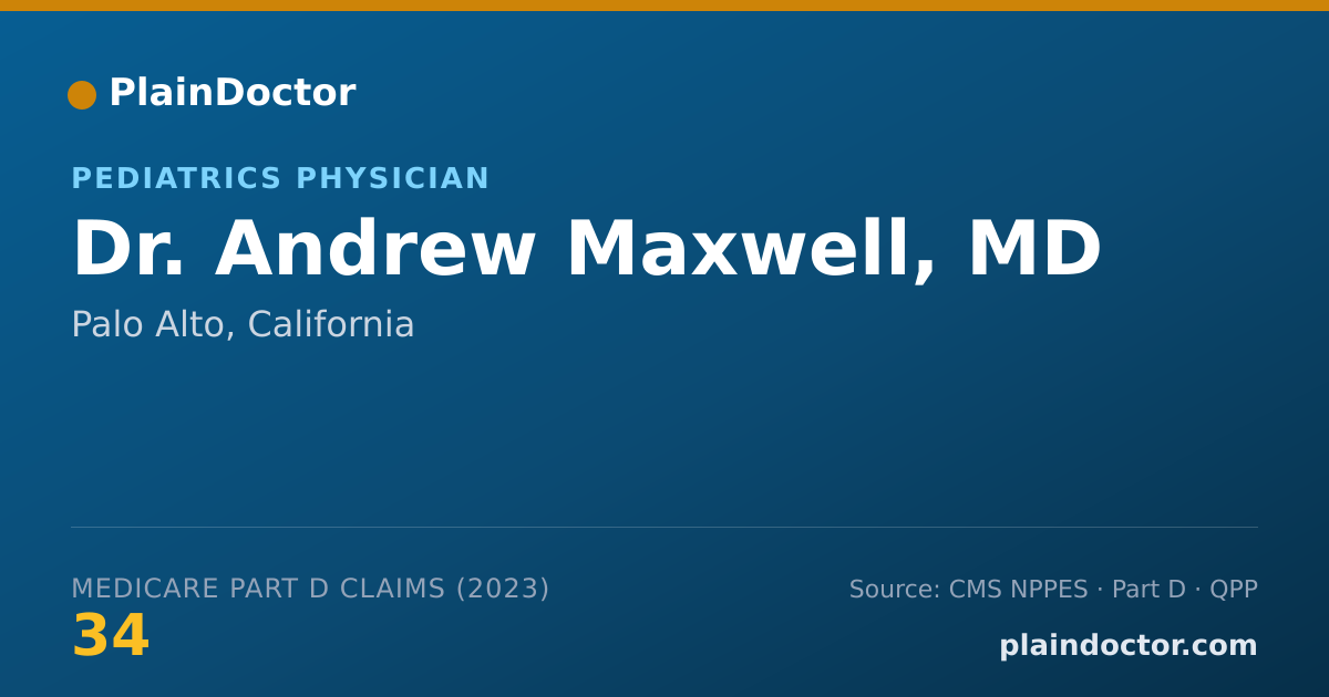 Shareable card for Andrew Maxwell, MD - Pediatrics Physician, Palo Alto, CA