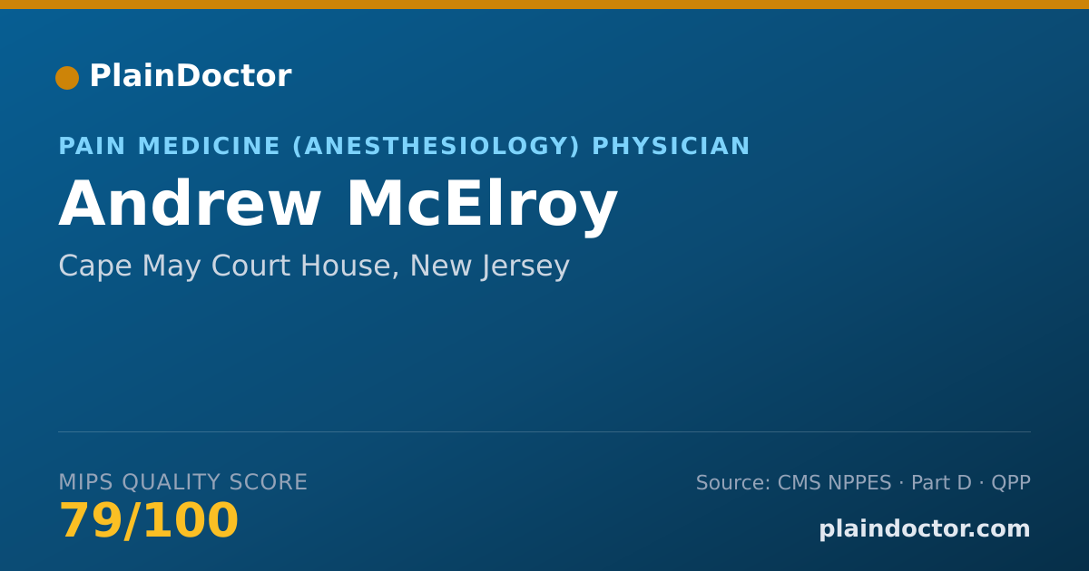 Shareable card for Andrew McElroy - Pain Medicine (Anesthesiology) Physician, Cape May Court House, NJ