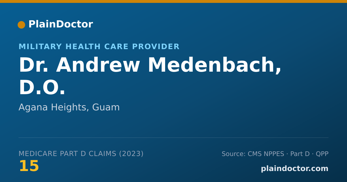 Shareable card for Andrew Medenbach, D.O. - Military Health Care Provider, Agana Heights, GU
