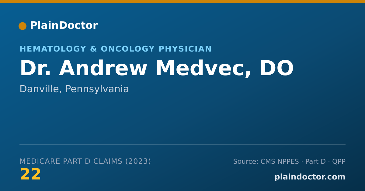 Shareable card for Andrew Medvec, DO - Hematology & Oncology Physician, Danville, PA