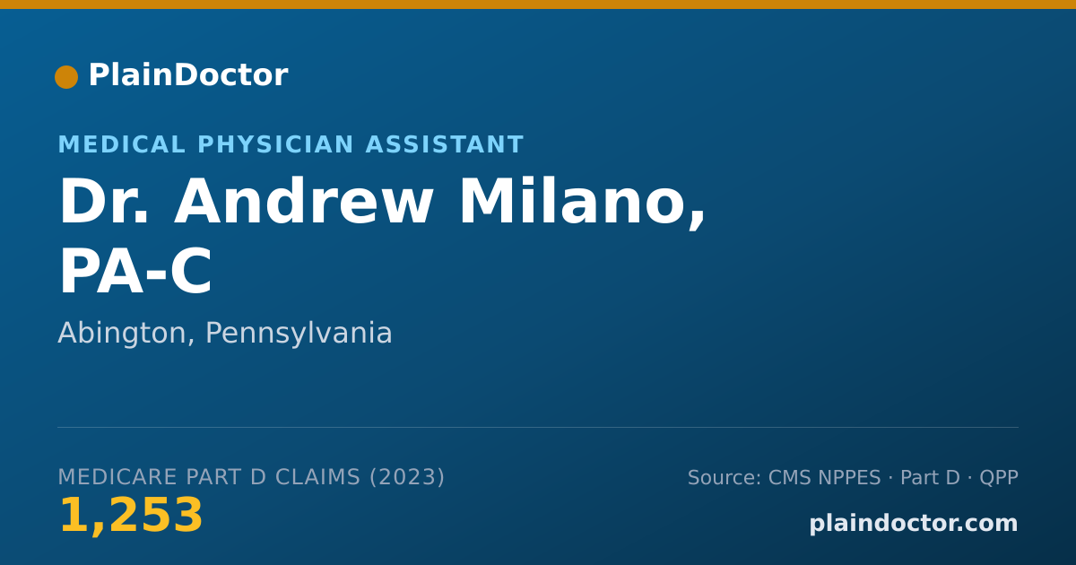 Shareable card for Andrew Milano, PA-C - Medical Physician Assistant, Abington, PA
