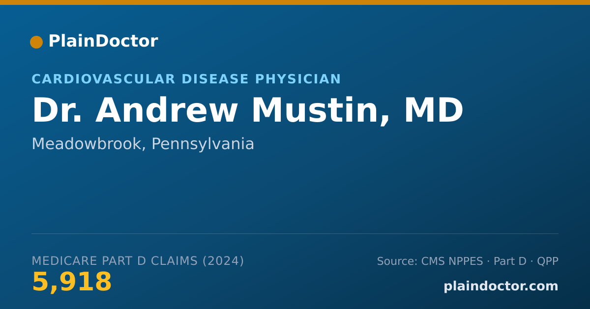 Shareable card for Andrew Mustin, MD - Cardiovascular Disease Physician, Meadowbrook, PA