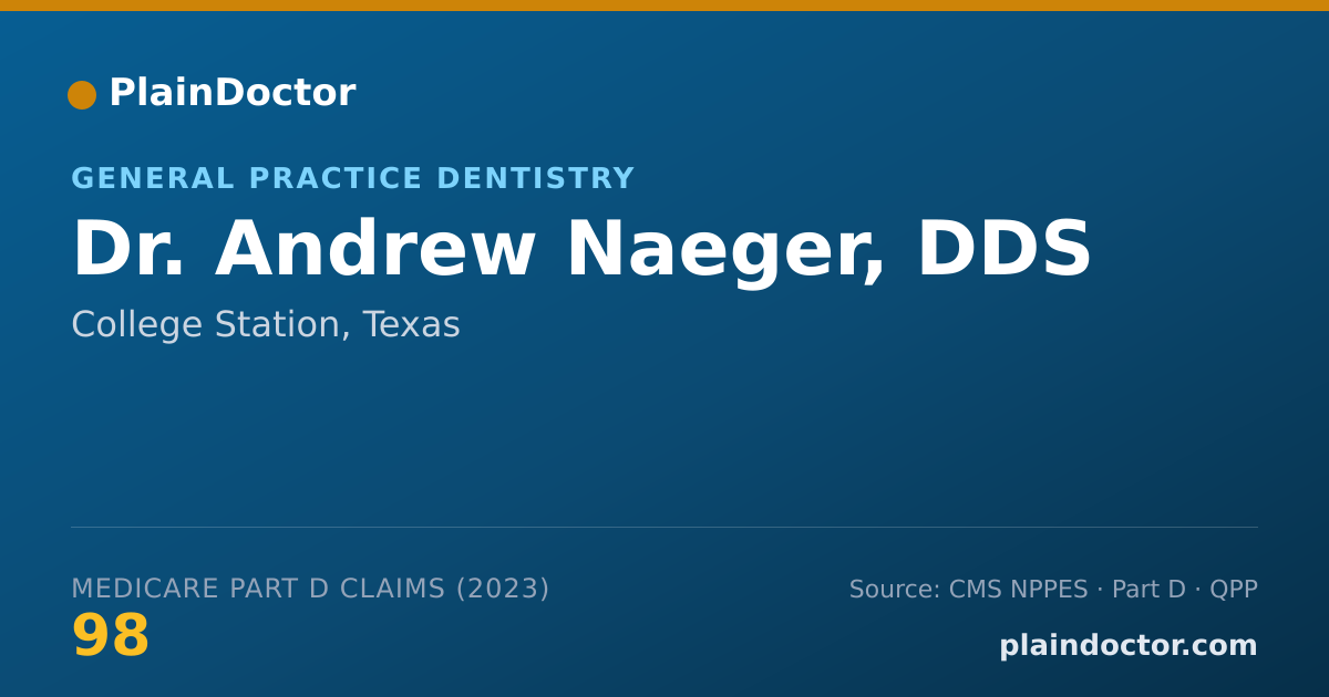 Shareable card for Andrew Naeger, DDS - General Practice Dentistry, College Station, TX