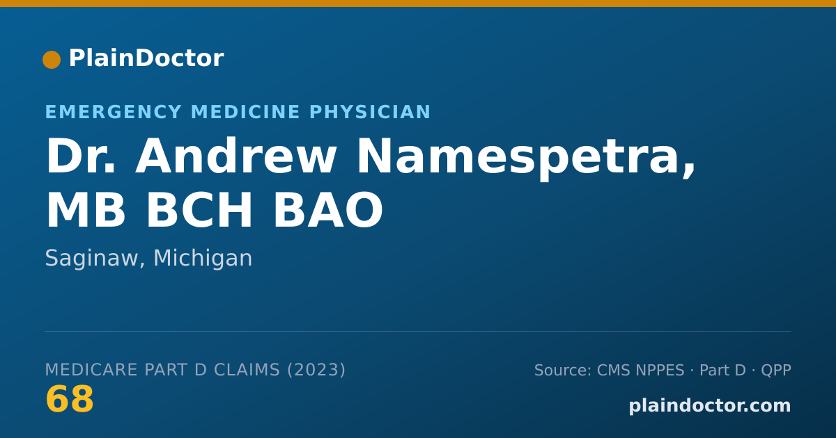 Shareable card for Andrew Namespetra, MB BCH BAO - Emergency Medicine Physician, Saginaw, MI