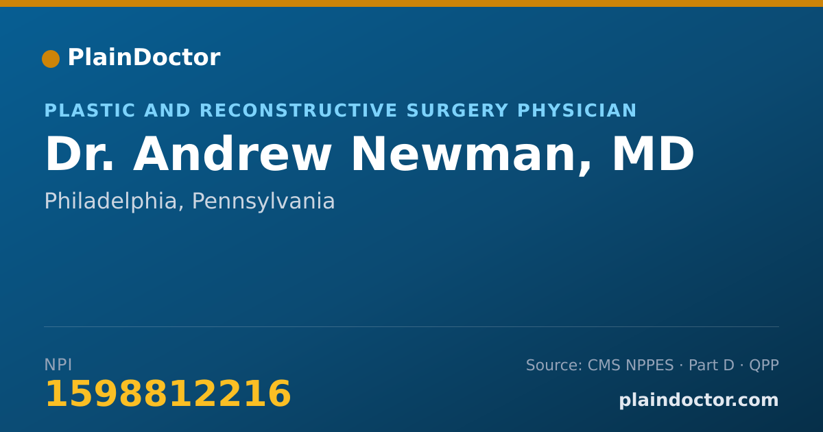 Shareable card for Andrew Newman, MD - Surgery Physician, Philadelphia, PA