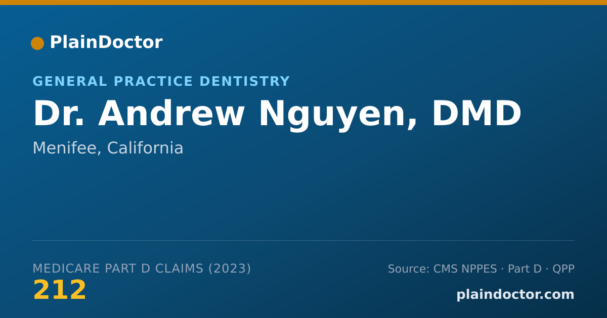 Shareable card for Andrew Nguyen, DMD - General Practice Dentistry, Menifee, CA