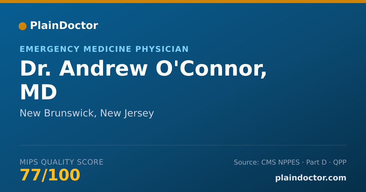 Shareable card for Andrew O'Connor, MD - Emergency Medicine Physician, New Brunswick, NJ