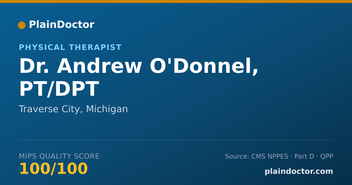 Shareable card for Andrew O'Donnel, PT/DPT - Physical Therapist, Traverse City, MI