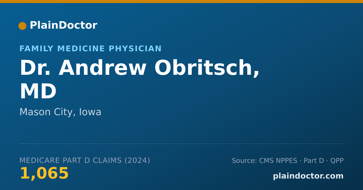 Shareable card for Andrew Obritsch, MD - Family Medicine Physician, Mason City, IA