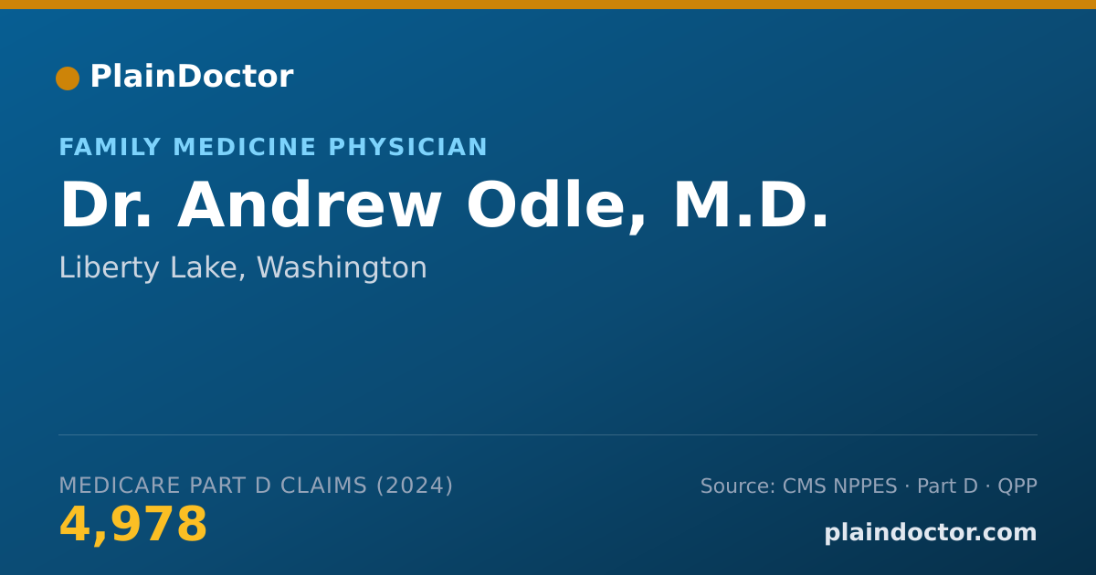 Shareable card for Andrew Odle, M.D. - Family Medicine Physician, Liberty Lake, WA