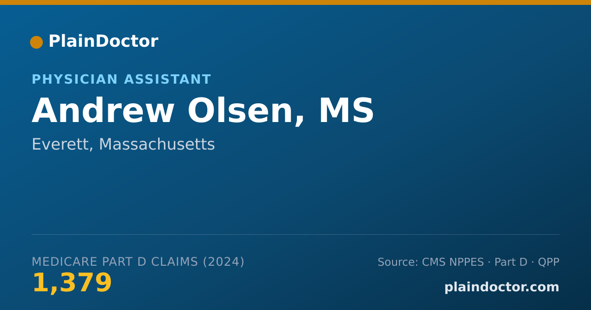 Shareable card for Andrew Olsen, MS - Physician Assistant, Everett, MA