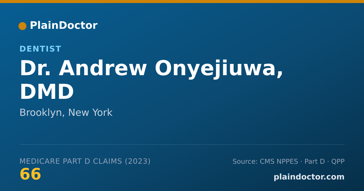 Shareable card for Andrew Onyejiuwa, DMD - Dentist, Brooklyn, NY