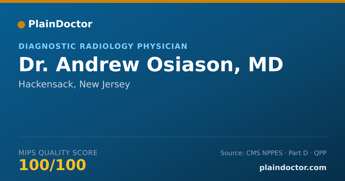 Shareable card for Andrew Osiason, MD - Diagnostic Radiology Physician, Hackensack, NJ