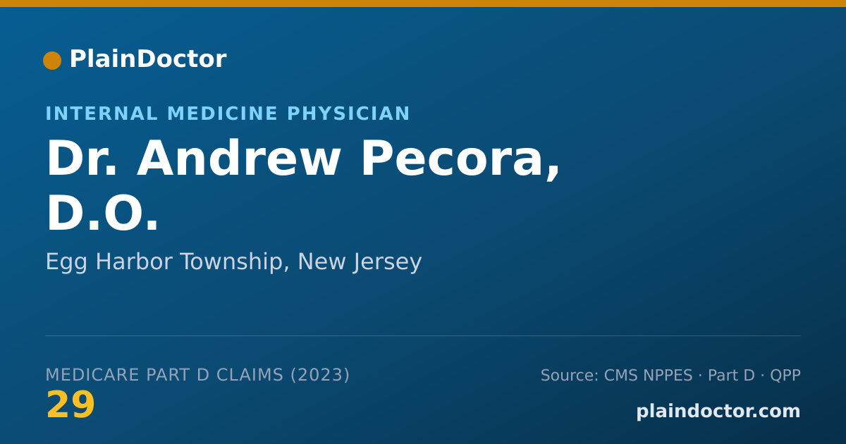 Shareable card for Andrew Pecora, D.O. - Internal Medicine Physician, Egg Harbor Township, NJ