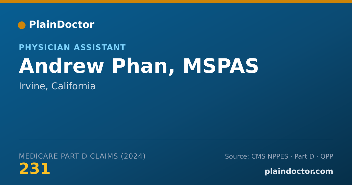 Shareable card for Andrew Phan, MSPAS - Physician Assistant, Irvine, CA