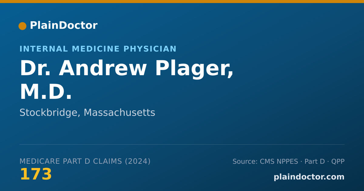 Shareable card for Andrew Plager, M.D. - Internal Medicine Physician, Stockbridge, MA