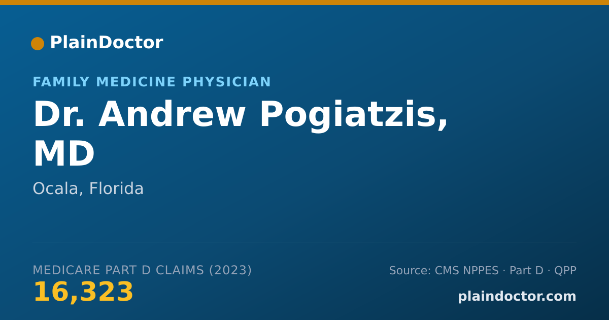 Shareable card for Andrew Pogiatzis, MD - Family Medicine Physician, Ocala, FL