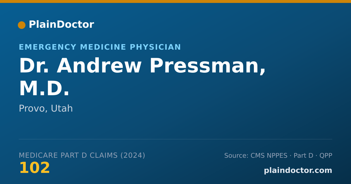 Shareable card for Andrew Pressman, M.D. - Emergency Medicine Physician, Provo, UT