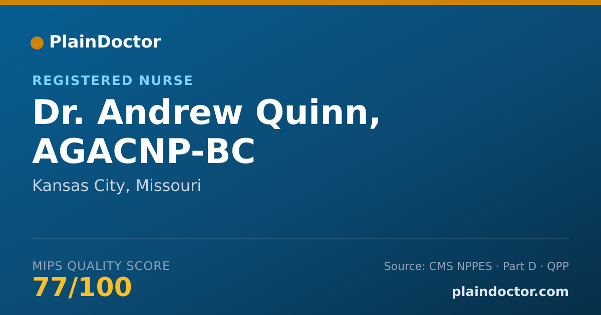 Shareable card for Andrew Quinn, AGACNP-BC - Registered Nurse, Kansas City, MO