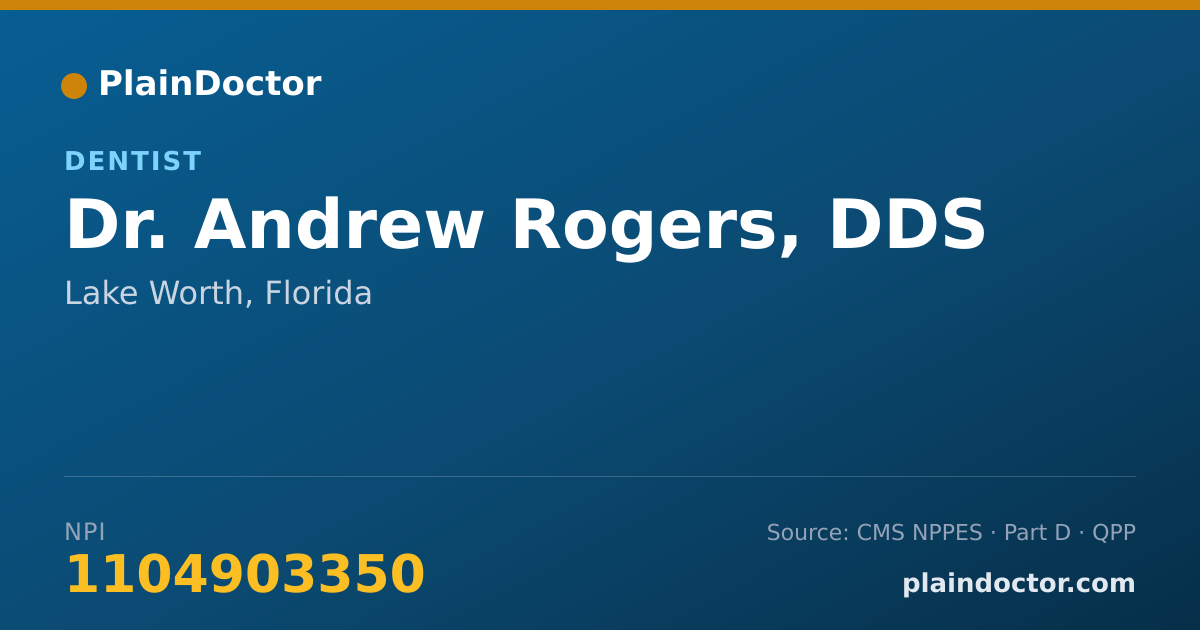 Shareable card for Andrew Rogers, DDS - Dentist, Lake Worth, FL