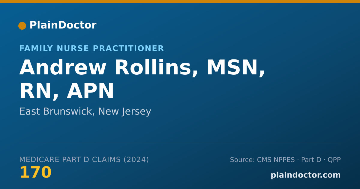 Shareable card for Andrew Rollins, MSN, RN,  APN - Family Nurse Practitioner, East Brunswick, NJ
