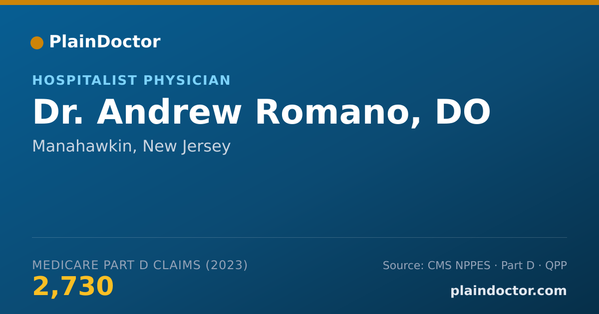 Shareable card for Andrew Romano, DO - Hospitalist Physician, Manahawkin, NJ