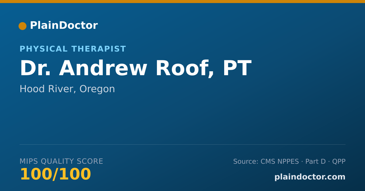 Shareable card for Andrew Roof, PT - Physical Therapist, Hood River, OR