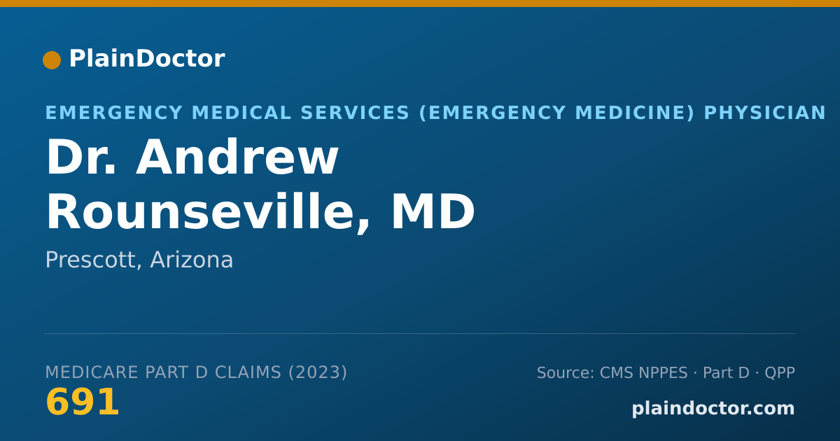 Shareable card for Andrew Rounseville, MD - Emergency Medical Services (Emergency Medicine) Physician, Prescott, AZ