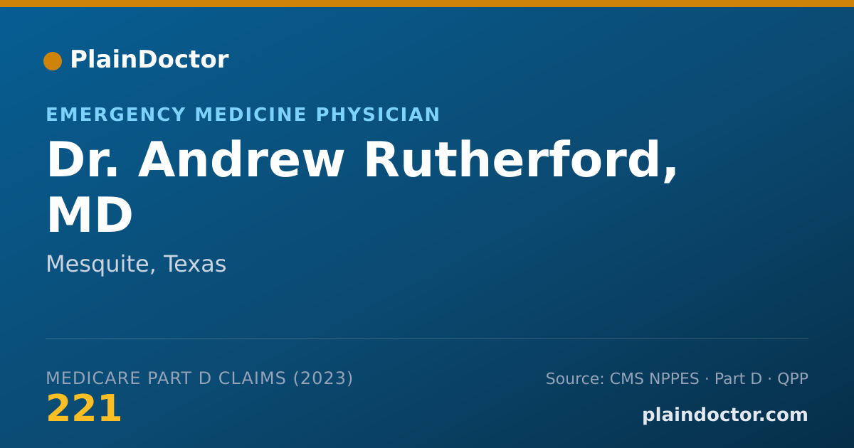 Shareable card for Andrew Rutherford, MD - Emergency Medicine Physician, Mesquite, TX