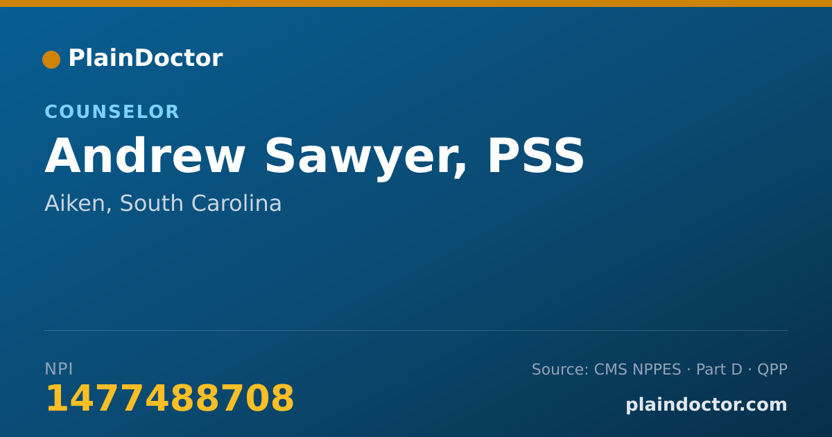 Shareable card for Andrew Sawyer, PSS - Counselor, Aiken, SC