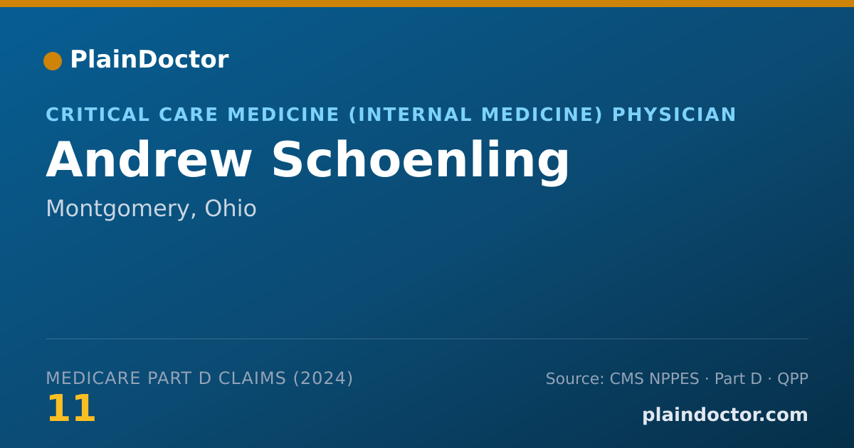 Shareable card for Andrew Schoenling - Critical Care Medicine (Internal Medicine) Physician, Montgomery, OH